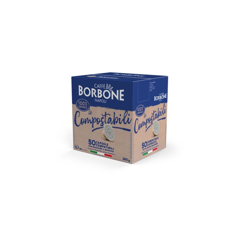 Capsule compatibili e compostabili Lavazza A Modo Mio Caffè Borbone 100% arabica - conf. 50 pz