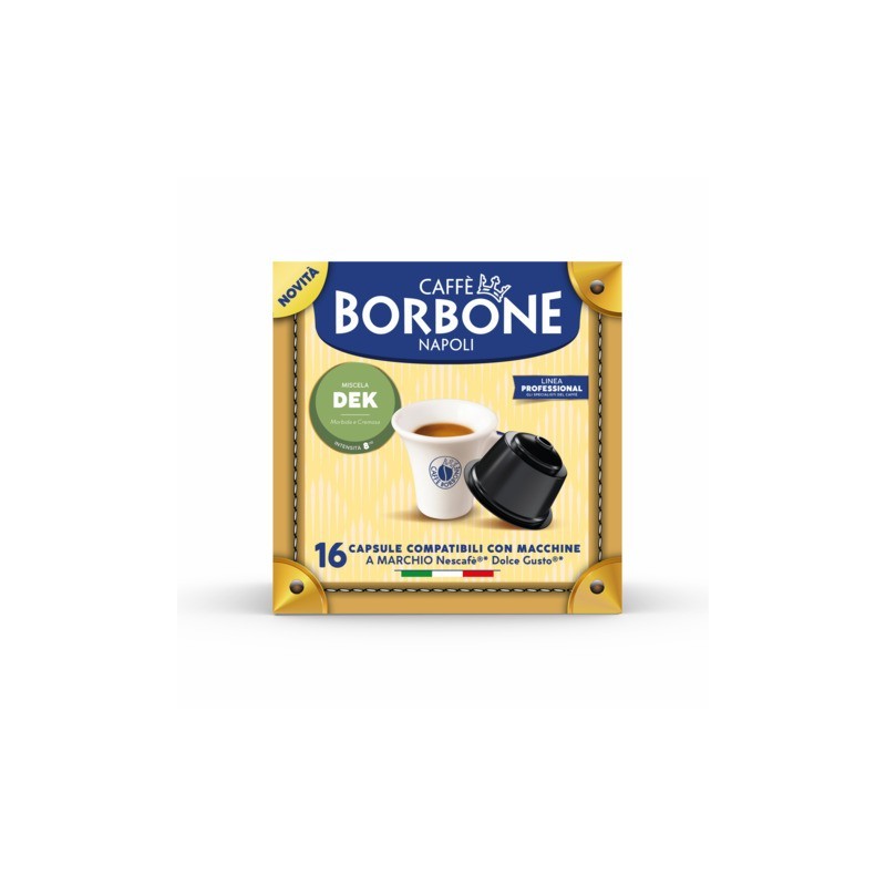 Capsule compatibili Dolce Gusto decaffeinato Caffè Borbone - conf. 64 pz - DGBDEK4X16N