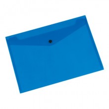 Busta portadocumenti con bottone Q-Connect A5 in PP blu - KF03606 (Conf.12)