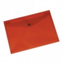 Busta portadocumenti con bottone Q-Connect A5 in PP rosso - KF03605 (Conf.12)