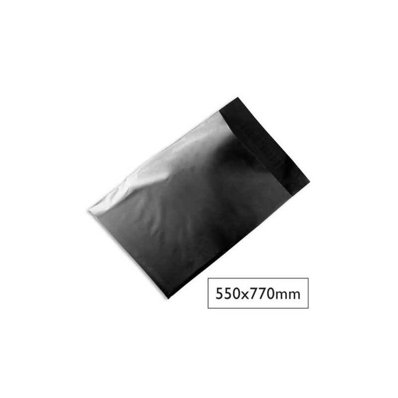 Buste spedizione Q-Connect PE 50 µm - nero - conf. 100 pz - 550x770 mm KF18959