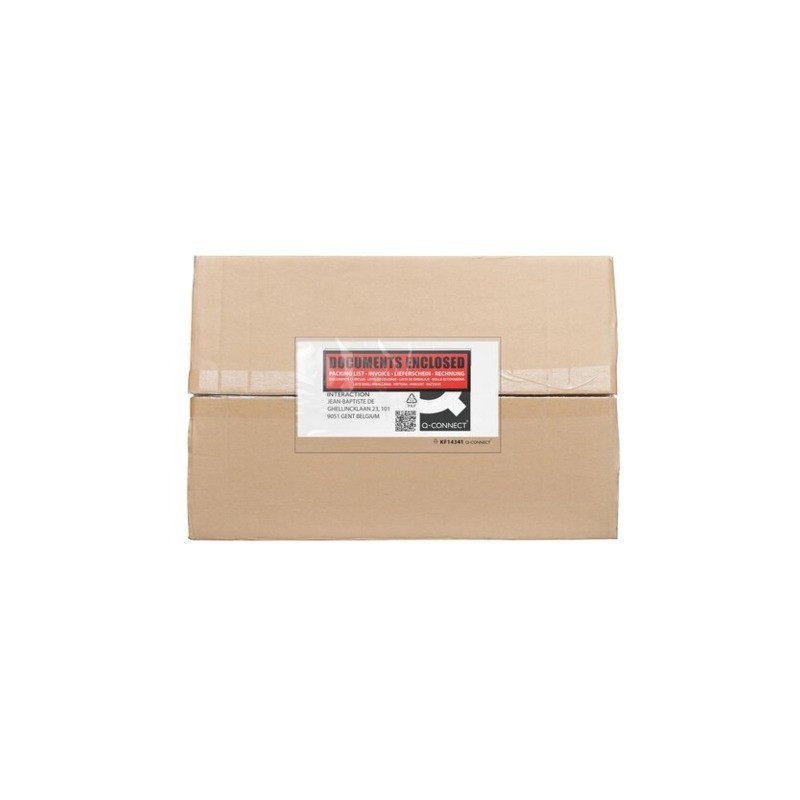 Buste adesive sovrapacco Q-Connect con dicitura ''documenti allegati'' - conf. 250 pz - DL/C65 - KF14341