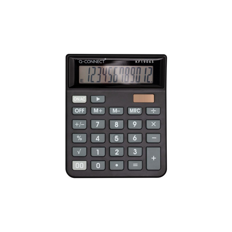 Calcolatrice da tavolo Q-Connect a doppia alimentazione in ABS 12 cifre - KF19065
