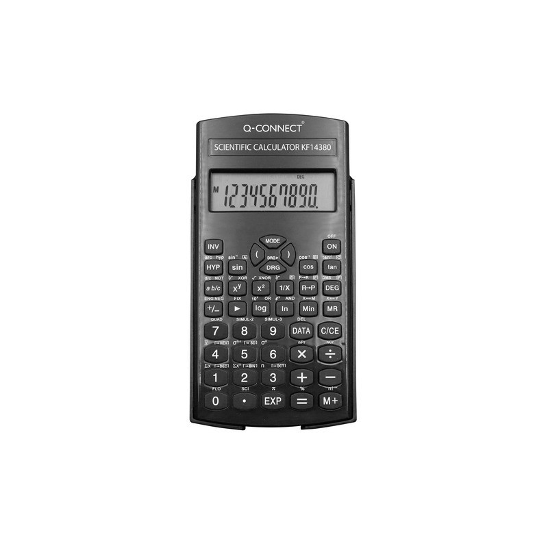 Calcolatrice scientifica Q-Connect 10 cifre - 145 funzioni - alimentazione a batteria - nero - KF14380