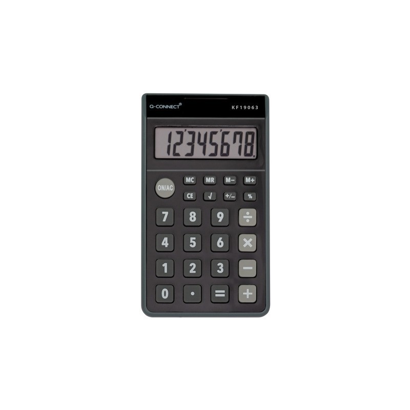 Calcolatrice tascabile Q-Connect a doppia alimentazione in ABS 8 cifre - KF19063