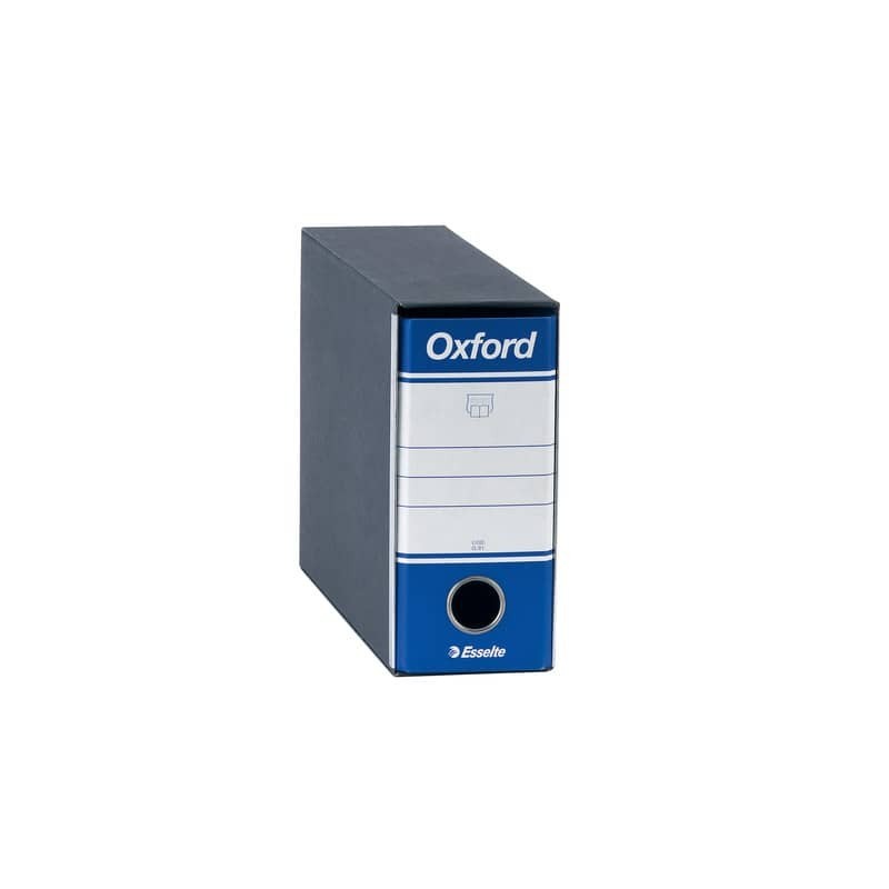 Registratore con custodia Esselte G81 OXFORD memorandum 29,5x19cm - dorso 8 cm blu - 390781050 (Conf.6)