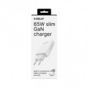 Caricatore da parete ultra slim Celly GaN 2x USB-C 65W bianco SLIMTC2C65WWH