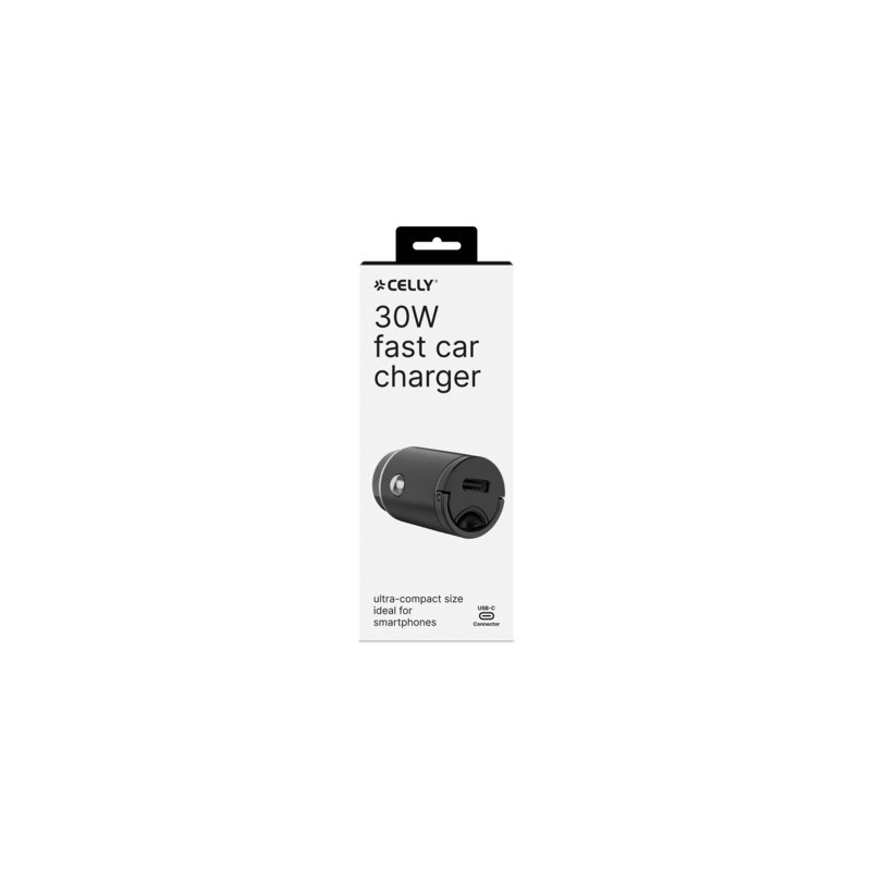 Caricatore per auto Celly USB-C ultra compatto 30W - 3,95x2,06x2,06 cm nero CCMINIUSBCBK