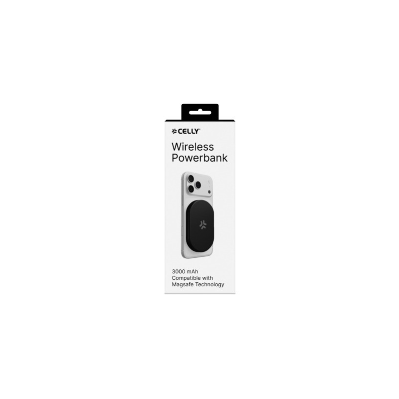 Powerbank magnetico Celly MagSafe 3.000 mAh 5W 1x USB-C - nero MAGPB3000BK