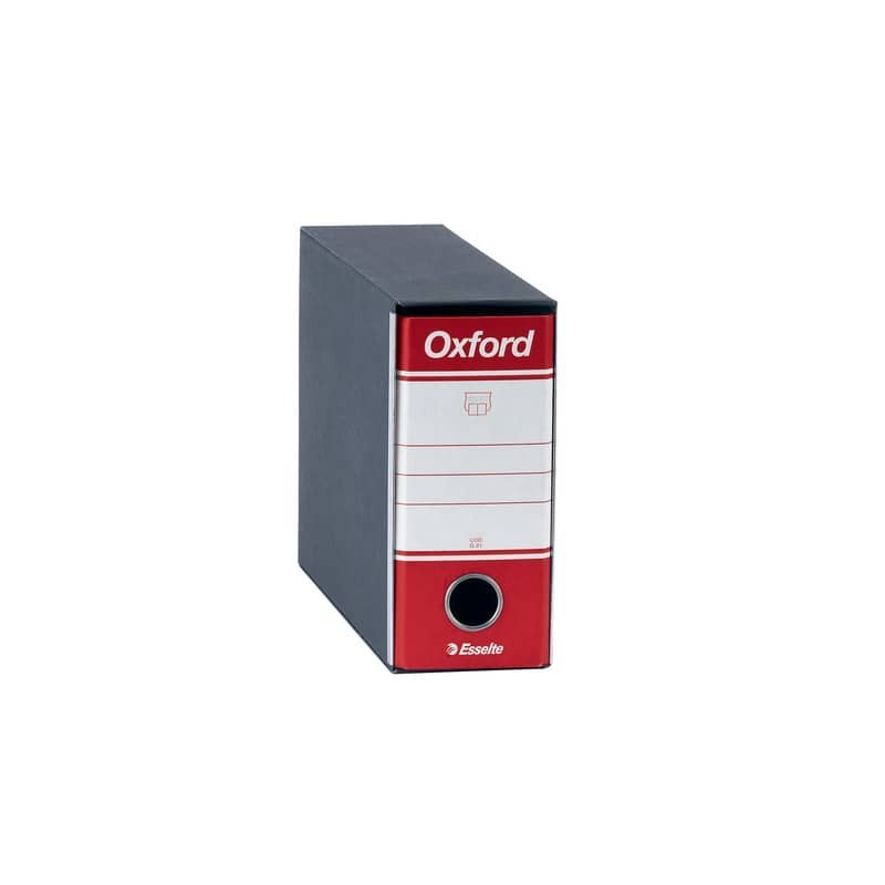 Registratore con custodia Esselte G81 OXFORD memorandum 29,5x19 cm - dorso 8 cm rosso - 390781160 (Conf.6)