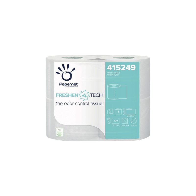 Carta igienica Papernet Freshen Tech a 2 veli in pura cellulosa - bianco - conf. 4 pz - 415249