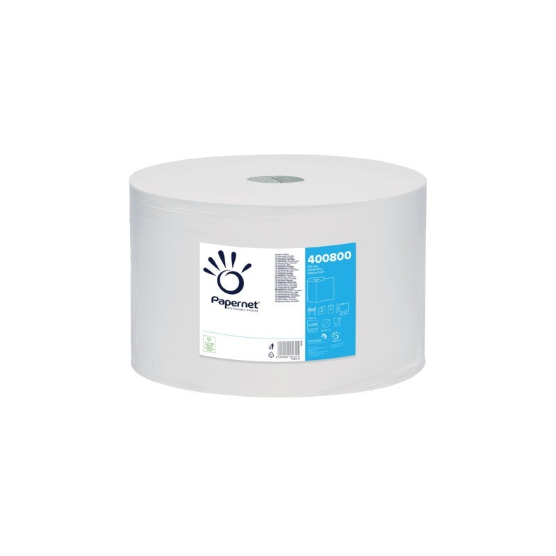 Bobina industriale Papernet - 2 veli - 741 m - pura cellulosa - bianco 400800
