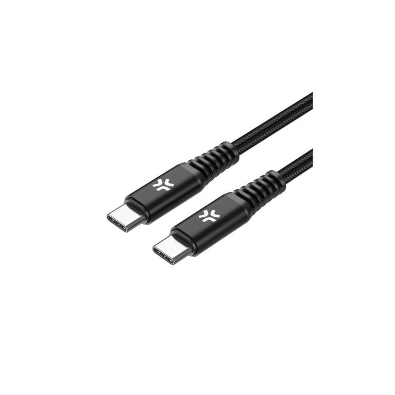 Cavo USB-C / USB-C in nylon intrecciato Celly 100W 2 m - nero USBCUSBC100WBK
