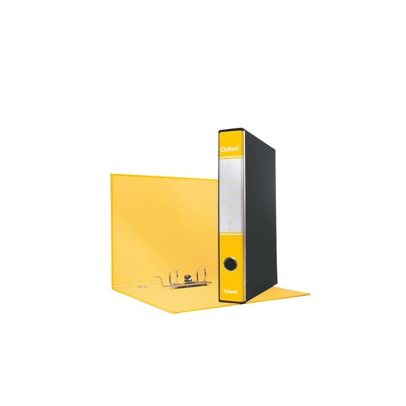 Registratore con custodia Esselte G82 Oxford commerciale 29,5x32 cm - dorso 5 cm giallo - 390782090 (Conf.8)