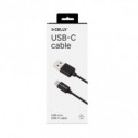 Cavo USB-A / USB-C in gomma Celly 15W - 2 m - nero USB-C2M