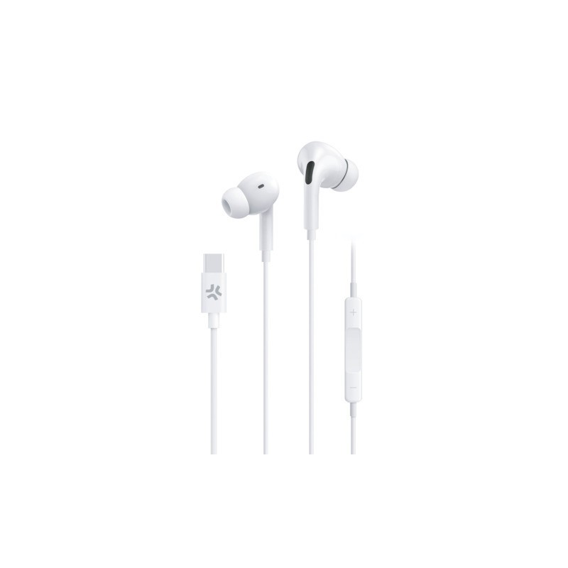 Auricolari stereo in-ear Celly con connettore USB-C - bianco PC2USBCEARPIN