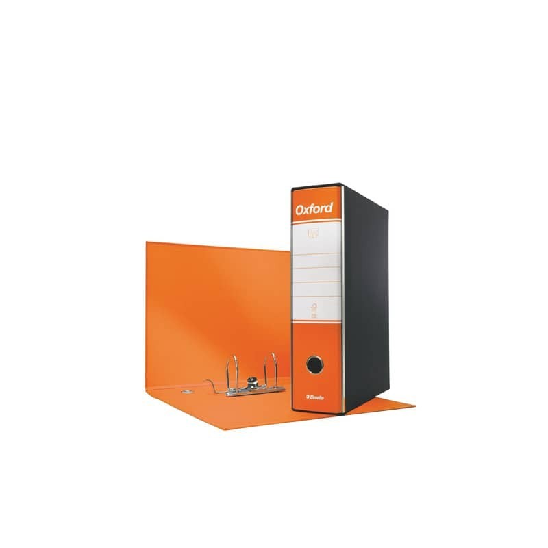 Registratore con custodia Esselte G83 Oxford commerciale 29,5x32 cm - dorso 8 cm arancione - 390783200 (Conf.6)