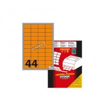Etichette arancione fluo permanenti Markin Copiatabu A4 - 44 et./ff - 47,5x25 mm - conf. 100 ff - X210A406F-AR