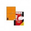 Etichette arancione fluo permanenti Markin Copiatabu A4 - 8 et./ff - 105x74 mm - conf. 100 ff - X210C512F-AR