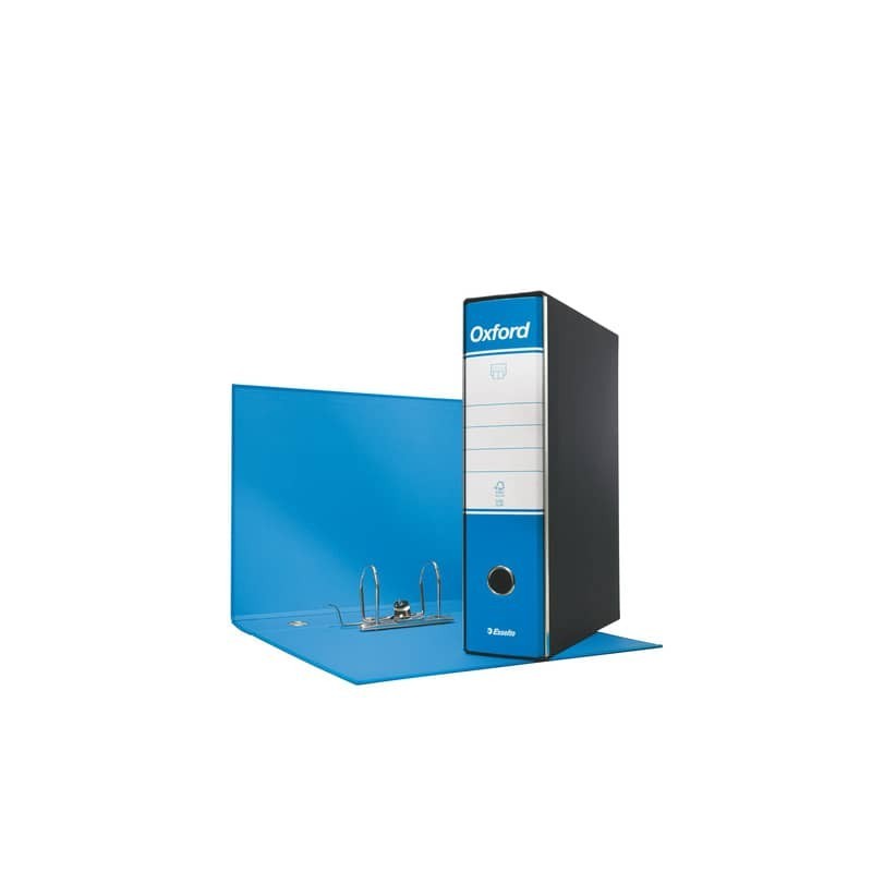 Registratore con custodia Esselte G83 Oxford commerciale 29,5x32 cm - dorso 8 cm azzurro - 390783800 (Conf.6)