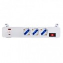 Multipresa da scrivania MKC con interruttore 3 posizioni schuko bipasso + 2 USB-C fast charge e 1 USB-A