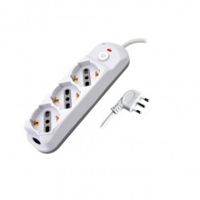 Multipresa con pulsante MKC 3 posizioni schuko bipasso 10/16A, spina 90° 16A 2P+T cavo 1,5 m - 492518887