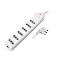 Multipresa con pulsante MKC 6 posizioni schuko bipasso 10/16A, spina 16A 2P+T cavo 3 m - 492518411