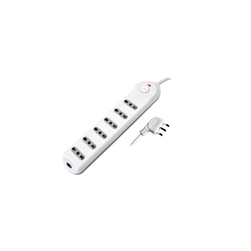 Multipresa con pulsante MKC 6 posizioni schuko bipasso 10/16A, spina 16A 2P+T cavo 3 m - 492518411
