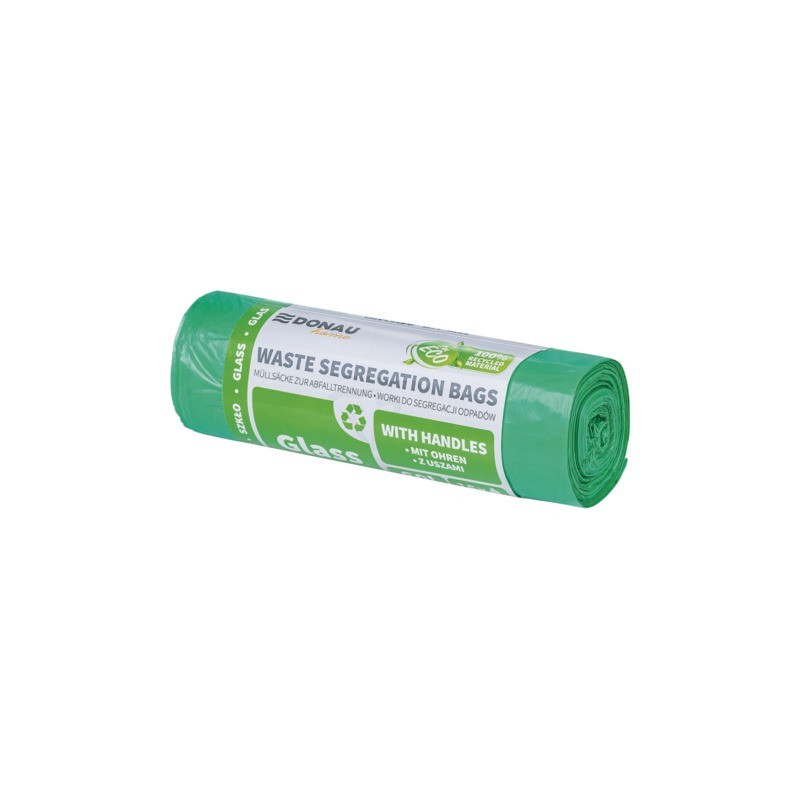 Sacchi immondizia per raccolta differenziata vetro Donau Home 60 L 80x59 cm - 17 µm verde - rotolo 16 pz