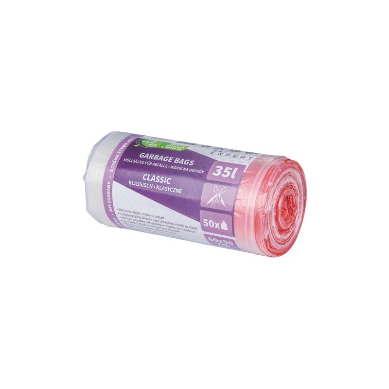 Sacchi immondizia per rifiuti inorganici Donau Expert 35 L 60x50 cm - 27 µm trasparente - rotolo 50 pz - 22383313-90
