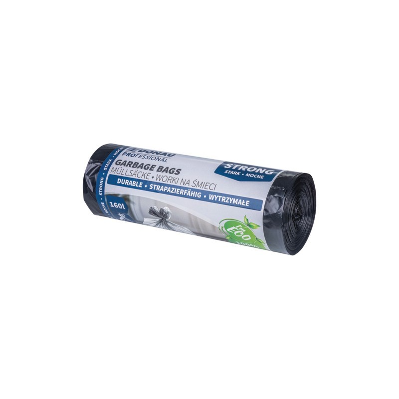 Sacchi immondizia per rifiuti inorganici Donau Professional 160 L 110x90 cm - 35 µm nero - rotolo 10 pz - 22227742-05
