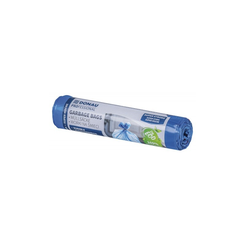 Sacchi immondizia per rifiuti inorganici Donau Professional 60 L 68x58 cm - 27 µm blu - rotolo 10 pz - 22213322-01
