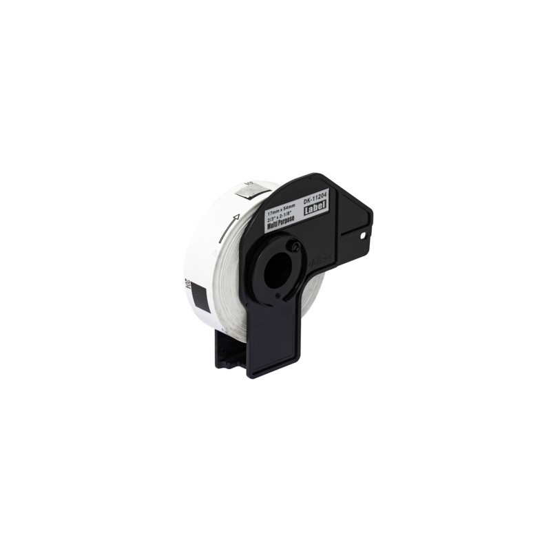 Nastro Q-Connect compatibile Brother DK-11204 multiuso carta bianca 17x54 mm - rotolo 400 etichette - KF18802