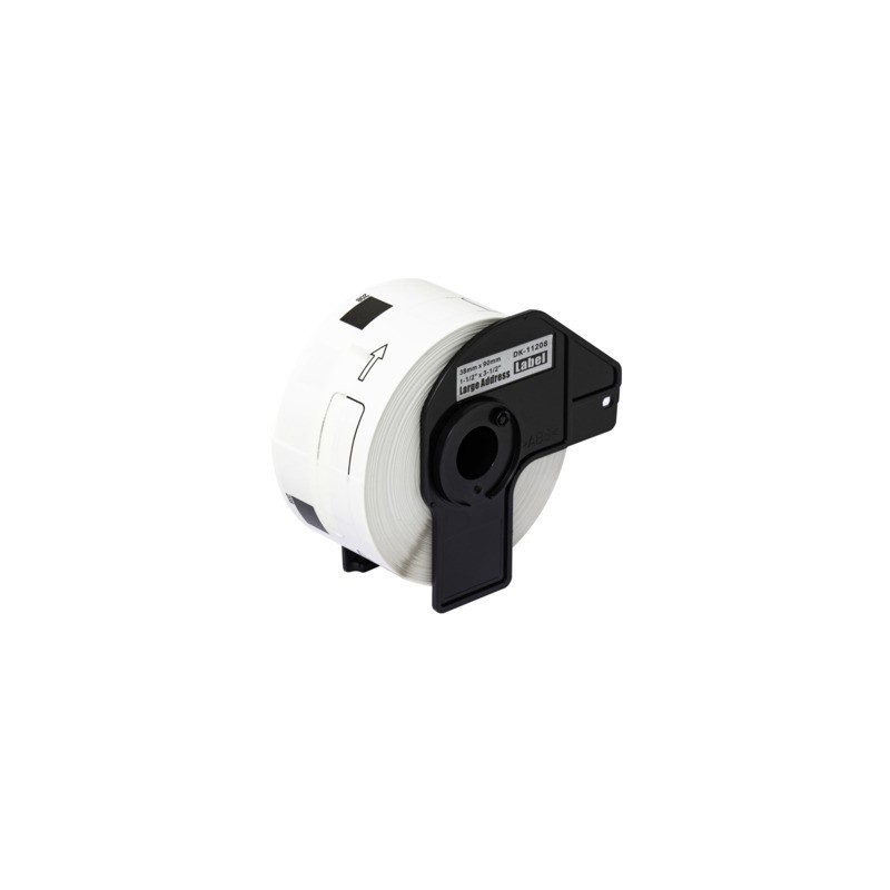 Nastro Q-Connect compatibile Brother DK-11208 carta bianca 38x90 mm - rotolo 400 etichette - KF18803