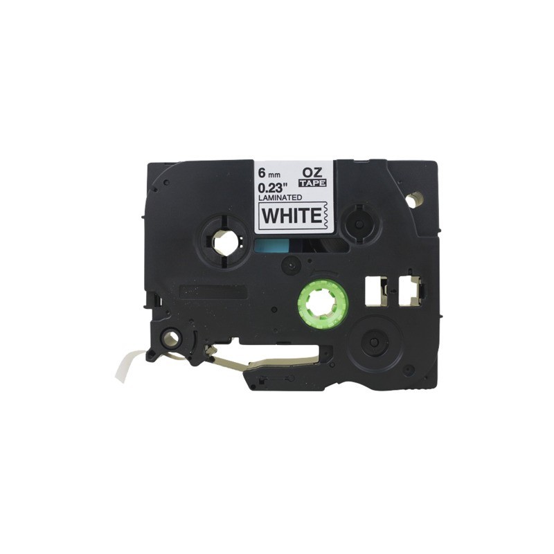 Nastro Q-Connect compatibile Brother TZe-211 - 6 mm x 8 m nero/bianco - KF18795