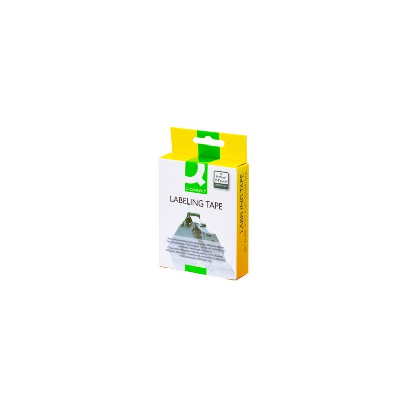 Nastro Q-Connect compatibile Brother TZe-611 - 6 mm x 8 m nero/giallo - KF18912