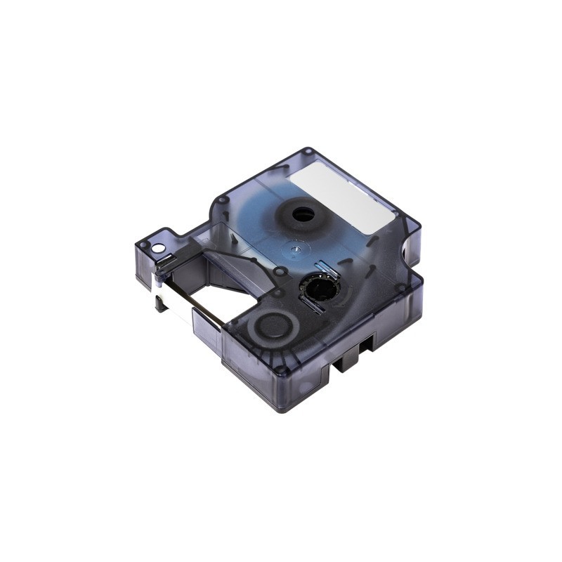 Nastro Q-Connect compatibile con etichettatrici Dymo D1 nylon flessibile permanente 12 mm x 5,5 m nero/bianco