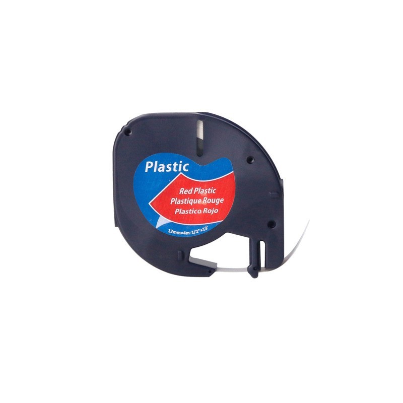 Nastro Q-Connect compatibile con etichettatrici Dymo LetraTag nero/rosso 12 mm x 4 m - KF18843