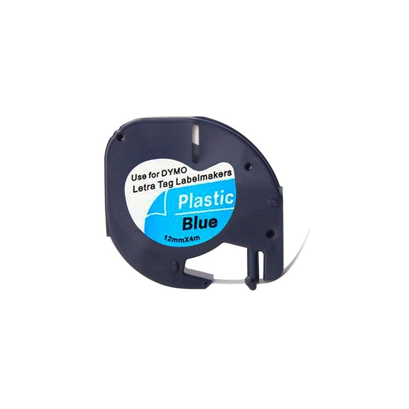 Nastro Q-Connect compatibile con etichettatrici Dymo LetraTag nero/blu 12 mm x 4 m - KF18842