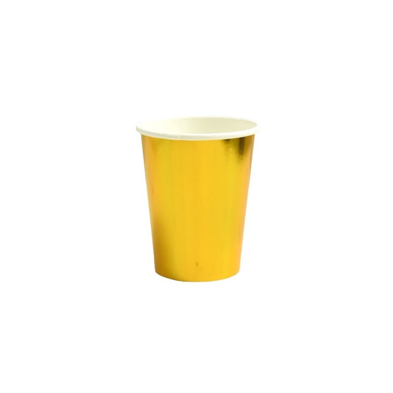 Bicchieri di carta Party Go 27 ml dorati - conf. 16 pz - AI0128
