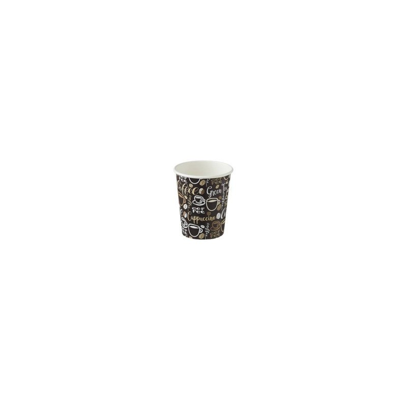 Bicchiere in carta + PE Leone Coffee marrone - 115 ml  - conf. 1000 pz - H0730.R