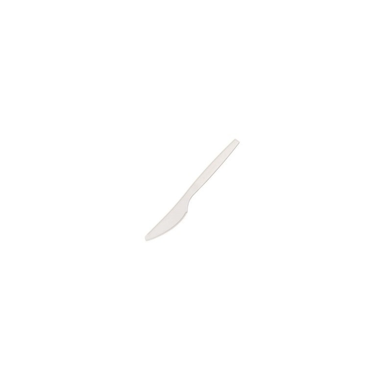 Coltelli monouso in CPLA biodegradabile e compostabile Leone bianco - 16 cm - conf. 50 pz - Q2040.S