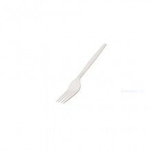Forchette monouso in CPLA biodegradabile e compostabile Leone bianco - 16 cm - conf. 50 pz - Q2041.S