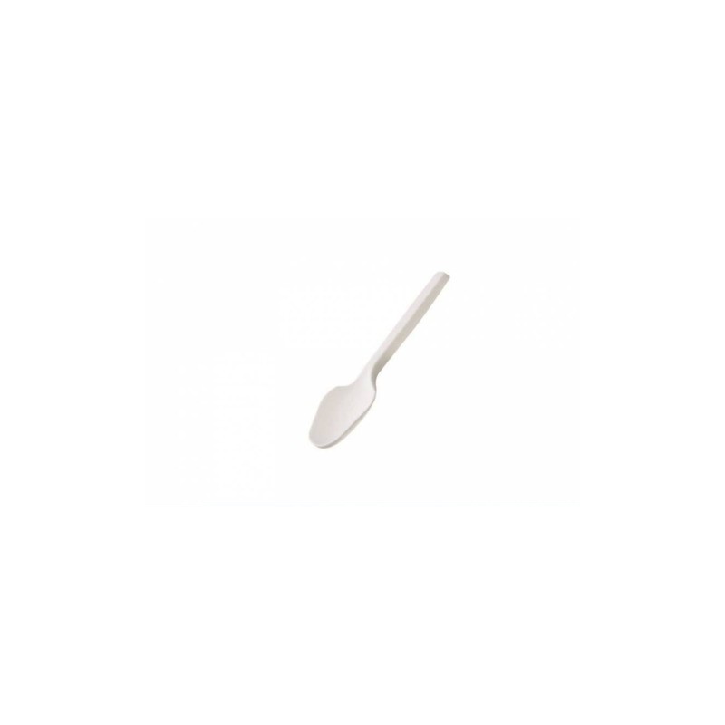 Cucchiaini monouso in CPLA biodegradabile e compostabile Leone bianco - 10 cm - conf. 100 pz - Q2043.S
