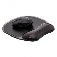 Tappetino per mouse Q-Connect con poggiapolsi in gel 23x20x2 cm nero KF10377