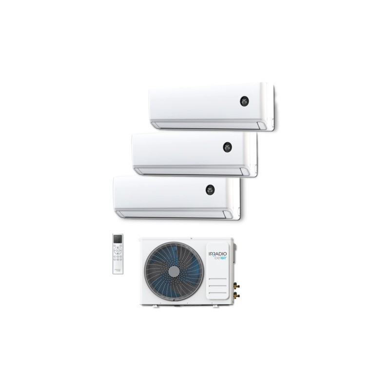 Condizionatore con pompa di calore R32 unità esterna + trial split Irradio Belair 27.000 BTU + 9000 BTU + 9000 BTU