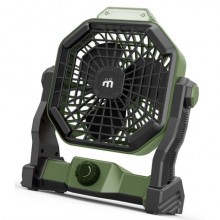 Ventilatore portatile ricaricabile Melchioni Family con luce LED 2in1 Ø 12 cm verde/nero 6W - 118620051