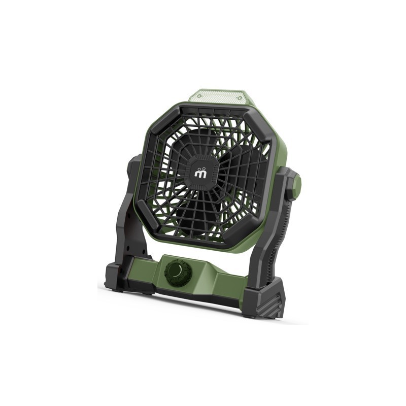 Ventilatore portatile ricaricabile Melchioni Family con luce LED 2in1 Ø 12 cm verde/nero 6W - 118620051