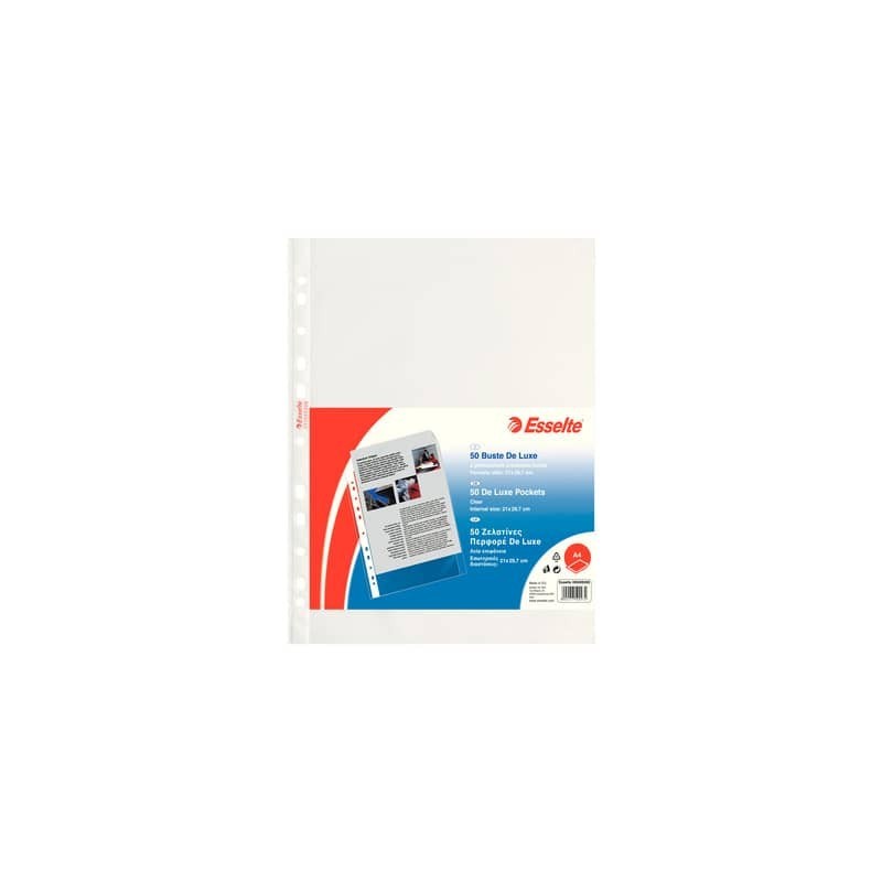Buste a perforazione universale lisce Esselte Copy Safe PP 21x29,7 cm Deluxe alto spessore - conf.50 - 395009300