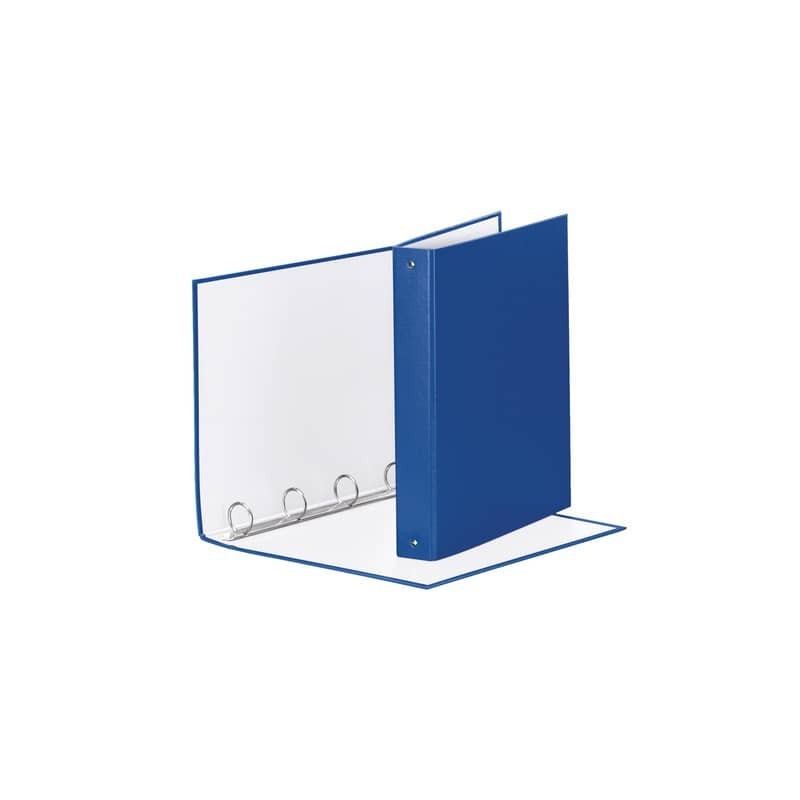 Raccoglitore Esselte Meeting a 4 anelli tondi 30mm cartone rivestito in PP blu 22x30cm dorso 4cm - 395792500
